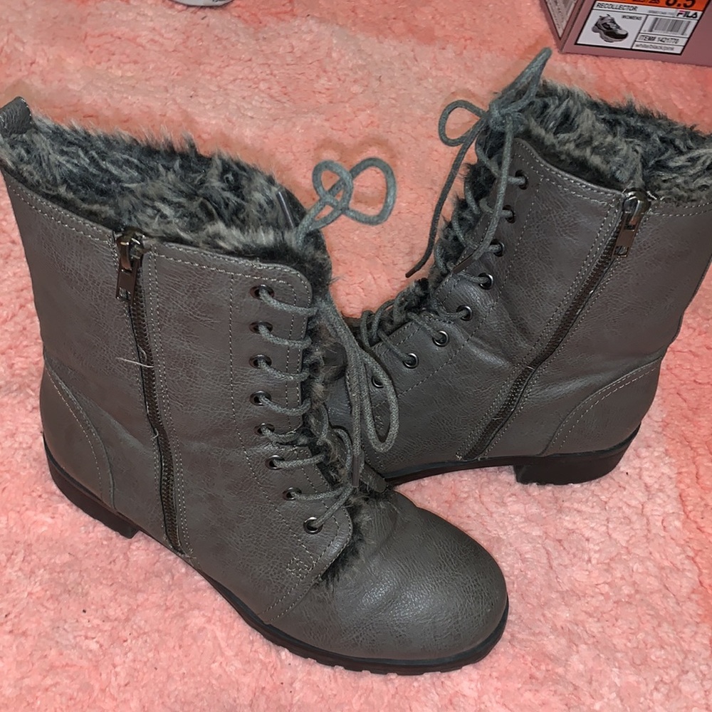 Fuzzy Combat Boots From Just Fab - image 3